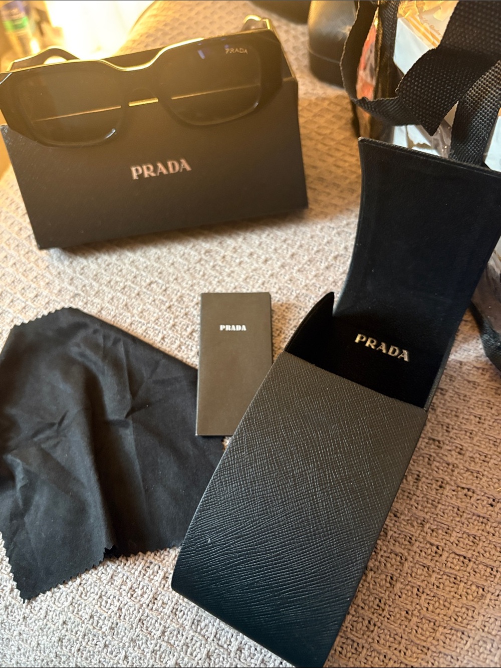 Prada Black Sunglasses with Black Saffiano Case
